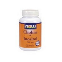 NOW Foods Choline and Inositol, 100 Capsules / 500mg (Pack of 2)