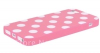 iTronz Polka Dot Case for Apple iPhone 5 Soft Gel TPU Material (Pink/White) only one Case