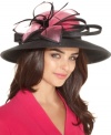 The look of Camelot: this glamorous church hat from August lends an air of sophistication to your favorite sundress.