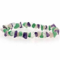 Genuine Amethyst, Aventurine, Rose Quartz, and Crystal Chip Bracelet