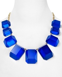 Color pop and block it! This kate spade new york collar necklace is a brighter, bolder breed, detailed by a graduated strand of resin blocks.