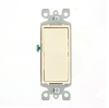 Leviton 5603-2T 15 Amp, 120/277 Volt, Decora Rocker 3-Way AC Quiet Switch, Residential Grade, Grounding, Light Almond