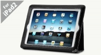 Acase (TM) New Improved iPad 2 100% Genuine Leather EZ Carry Case with 3 in 1 built in Stand for Apple iPad 2 2nd Generation WiFi / 3G Model 16GB, 32GB, 64GB (BLACK)