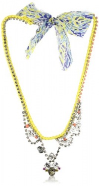 Juicy Couture Macrame and Squeezed Lemon Rhinestone Necklace