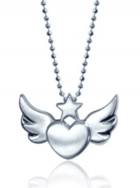 Alex Woo Little Rock Star Heart with Silver Wings Pendant Necklace