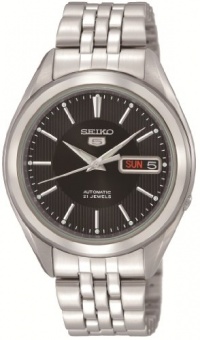 Seiko Men's SNKL23 Seiko 5 Automatic Black Dial Stainless-Steel Bracelet Watch