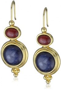 Carolee 40th Anniversary Gold-Tone Multi-Color Stones Double Drop Earrings