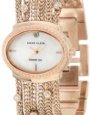 Anne Klein Women's 10/9798MPRG Swarovski Crystal Accented Diamond Dial Rosegold-Tone Chain Bracelet Watch