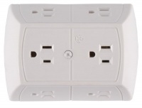 GE 50759 6-Grounded Outlet In-Wall Adapter, White