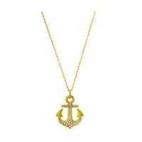 Juicy Couture Knots & Anchors Pave Anchor Pendant Necklace (Meringue Yellow)