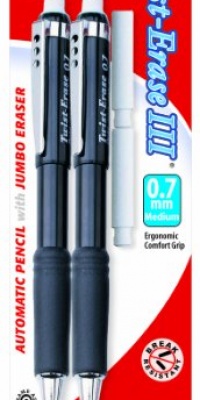 Pentel Twist-Erase III Automatic Pencil with 2 Eraser Refills, 0.7mm, Assorted Barrels, 2 Pack (QE517BP2-K6)