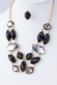 Charmed by Stacy Mosaic Statement Necklace (Black Smoke)--Free Earrings