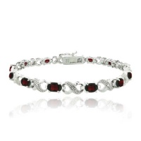 6.6ct Garnet & Diamond Accent Infinity Bracelet