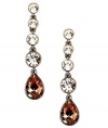 Givenchy Earrings, Silk Glass Linear Earrings; Smokey Quartz