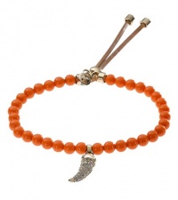 Michael Kors Brilliance Charm Bead Stretch Bracelet with Pave Horn Charm, Tangerine