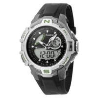 Armitron Men's 204616GNBK Sport Chronograph Analog-Digital Silver-Tone Black Strap Watch