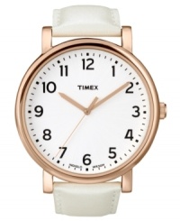 Rose-gold and white hues create a lovely backdrop for this easy-to-read watch from Timex's Originals collection.