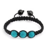 Bling Jewelry Childrens Bracelet Shamballa Inspired Turquoise Color Blue Crystal Beads 10mm