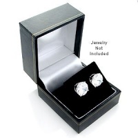 Classic Leatherette Black Earrings Gift Box