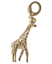 Animal attraction. Fossil hits a high note with this giraffe charm, crafted from gold-tone mixed metal and featuring black glass crystal accents. Approximate length (charm): 1-1/10 inches; (clip): 1/2 inch.