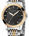 Gucci Men's YA126410 Gucci timeless Steel and Pink PVD Black Dial Watch