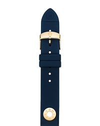 Enlist in the navy with this silicone watch strap from Michele, accented by a gleaming buckle. This band makes your practical piece pop.