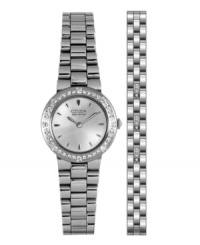 A beautiful ring of accent stones adds enchantment to this great everyday watch from Citizen.