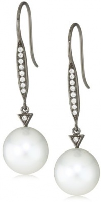 TARA Pearls White South Sea 10x11m Black Rhodium Pearl Earrings