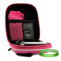 Eva Hot Pink Extra Thick Case with Reinforced Exterior Shell for all models & colors of your Canon Digital Camera Point and Shoot Powershot SX 260 HS or Powershot SX 230 HS with HD Video + Green Vangoddy Bracelet!!!