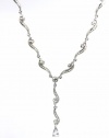 Charter Club Y Necklace, Silver Tone Scroll with Teardrop Crystal