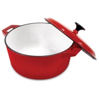 Heuck 33030 Porcelain Enamel Cast Iron 5 Quart Dutch Oven, Red