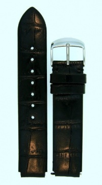 JP Leatherworks Alligator Grain Leather Watchband Fits Philip Stein Large Size 2, 20mm Black With Spring Bars