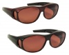 Sun Shield Fit Over Sunglasses with Blue Blocker HD Driving Lens & Spring Hinges - Fit Over Prescription Glasses