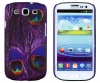 Purple Peacock Print Embossed Slim Fit Hard Case for Samsung Galaxy S3 (AT&T, T-Mobile, Sprint, Verizon, US Cellular, International) [Retail Packaging by DandyCase with FREE Keychain LCD Screen Cleaner]