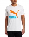 PUMA Men's Me Vintage Logo Tee, White/Golden Poppy, Small