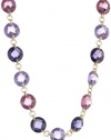 Anne Klein Loretto Gold-Tone Purple Strand Necklace, 36