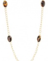 Anne Klein Tanyard Gold-Tone Tortoise Colored Strand Necklace, 42