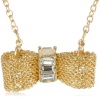 Anne Klein Hylan Gold-Tone Mesh Bow Pendant Necklace, 16