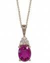 Effy Jewlery Rose Gold Pink Tourmaline & Diamond Pendant, 2.18 TCW