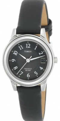 Timex Women's T29291 Elevated Classics Dress Black Leather Strap Watch