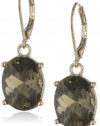 Anne Klein Be Jeweled Gold-Tone Smokey Topaz Lever Back Drop Earrings