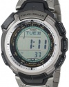 Casio Men's PAW1300T-7V Pathfinder Multi-Band Solar Atomic Silver Watch