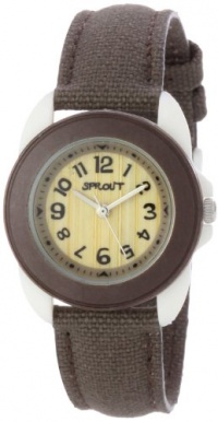 Sprout Women's ST1018BNIVBN Eco-Friendly Corn Resin and Brown Organic Cotton Strap Watch