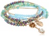 Betsey Johnson Peacock Multi-Row Faceted Bead Stretch Bracelet, 7.5