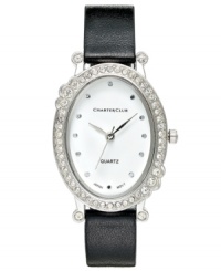 The elegant look of black and silver creates a stunning watch from Charter Club.