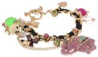 Betsey Johnson A Day at the Zoo Elephant Multi-Charm Toggle Bracelet, 7.5