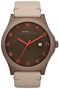 Marc Jacobs Henry Brown Dial Beige Leather Unisex Watch MBM1215