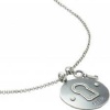 Fossil LOCK & KEY NECKLACE Long Silver Stainless Steel with Crystal Accents