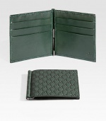 Classic wallet with money clip made of signature microguccisima leather.Six card slotsLeather4W x 4HMade in Italy