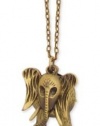 ZAD Fun 3-Piece Antiqued Elephant Charm Necklace Antique Gold Chain - Turn Charm Around to See his Cute Tail